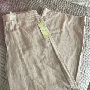 Coldwater Creek Brooke classic fit wide leg linen blend pull on pant M